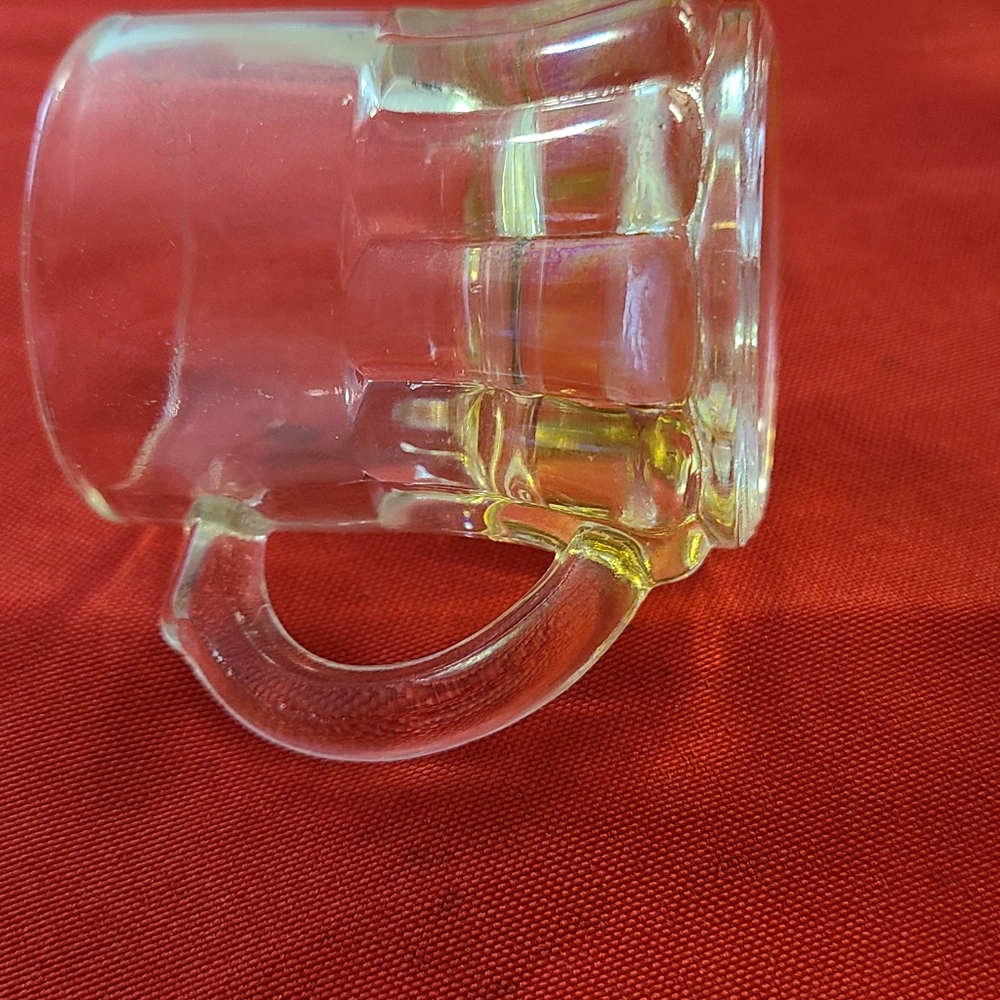 Vintage 1950s Mini Mug Shot Glass clear colored federal glass